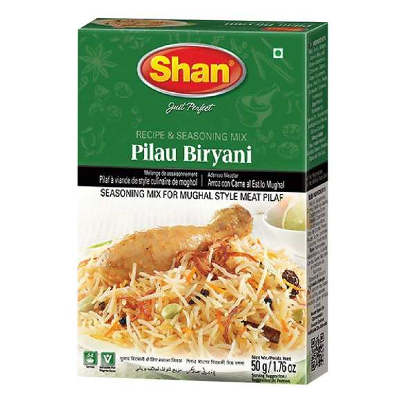 Shan Pilau Biryani Masala 50gm- polaw biriani mosolla- Shan Polao Biryani Masala